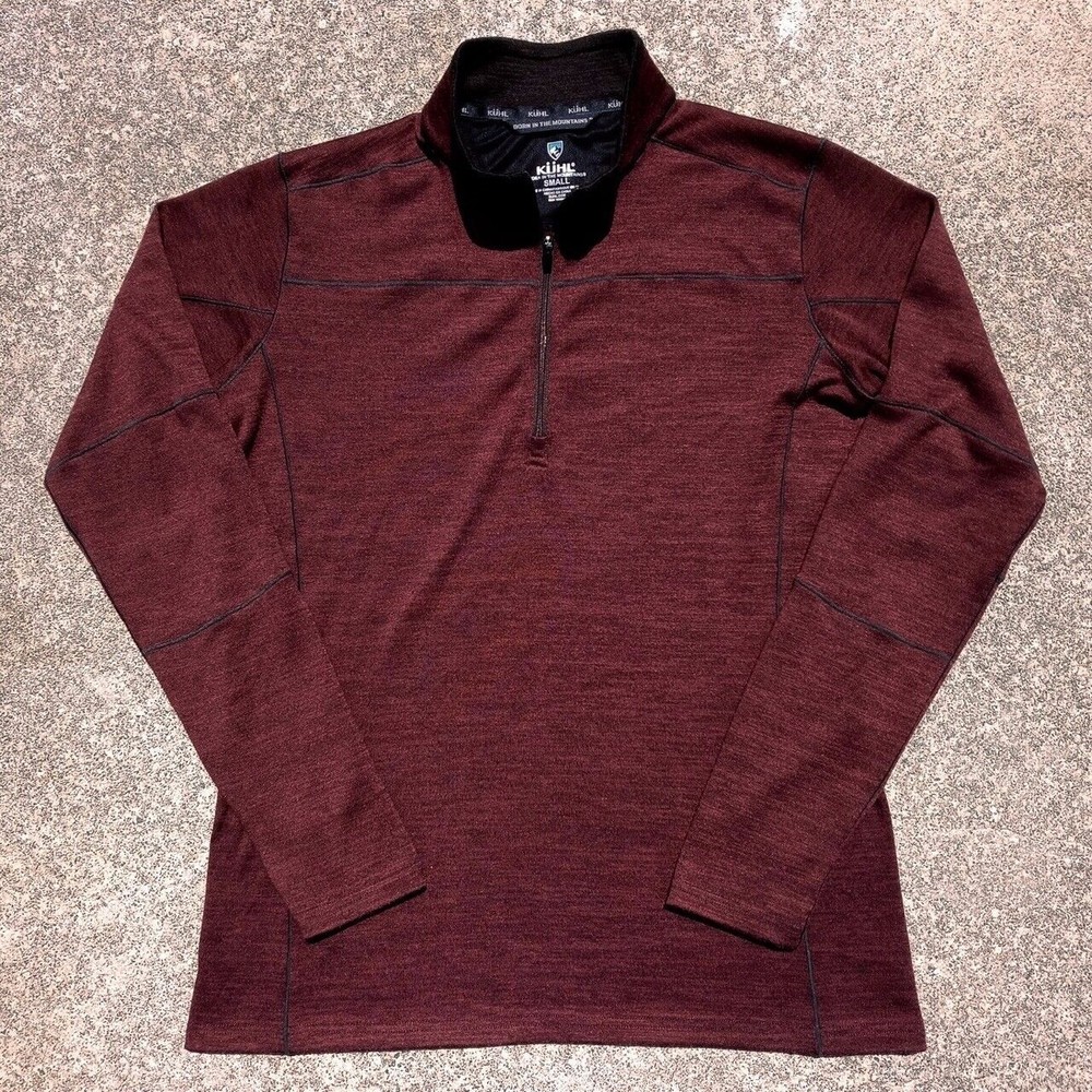 Kuhl Ryzer 1/4 Zip Burgundy Pullover Sweater Jacket - Mens Size Small